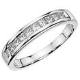 thumbnail image 1 of Dazzlingrock Collection IGI CERTIFIED 0.47 Carat (ctw) 14K Princess Cut Diamond Ladies Stackable Wedding Band 1/2 CT, White Gold, 1 of 1