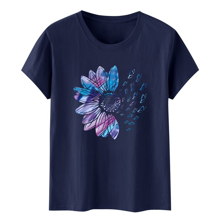 Weikingp Flower Shirts For Women Printed T Shirts Women's