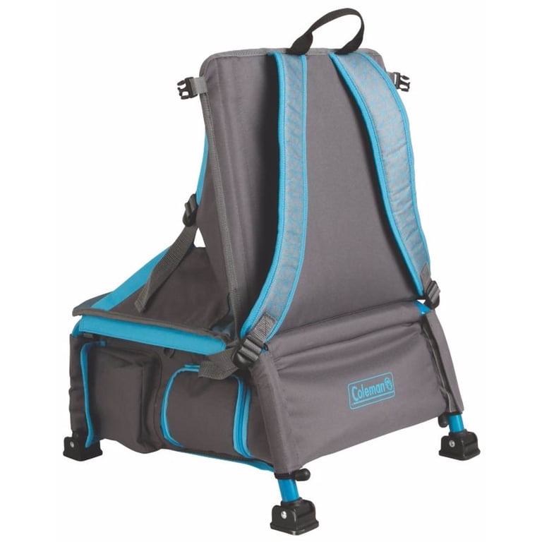 coleman tackle bag Coleman Treklite Plus 2-in-1 12 Can Cooler Backpack and 14-Inch Chair, Blue