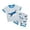 Grey, variant on REDARER Boys Airplane Graphic Tee & Blue Plaid Shorts, Casual Playwear Summer Set,6-7 Years