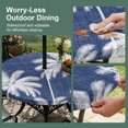 thumbnail image 5 of Round Outdoor Tablecloth with Umbrella Hole and Zipper, Indigo Blue Palm Trees Tablecloth with Elastic Waterproof, Farmhouse Tropical Summer Beach Patio Table Covers for 45" - 54" Picnic Pool Tables, 5 of 9