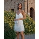 thumbnail image 3 of Vestido ajustado con flecos y lentejuelas y plumas para mujer, vestido de retales con borlas a la moda, 3 of 3