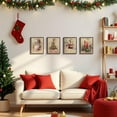 thumbnail image 2 of Hieng Winter Christmas Wall Art Prints Set of 4, Farmhouse Christmas Decor, Rustic Winter Santa Reindeer Forest Village Landscape Posters for Home Bedroom Living Room Decor Unframed, 2 of 6