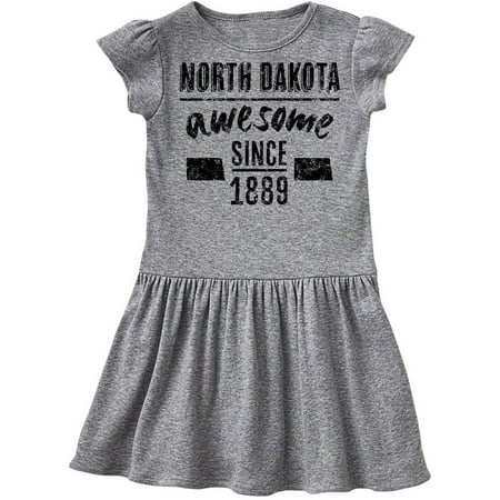 

Inktastic North Dakota Awesome Since 1889 Gift Toddler Girl Dress