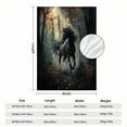thumbnail image 6 of Cozy Fantasy Horse Flannel Throw Blanket - Vintage Misty Forest Design with Majestic Black Horse, Soft & Warm Fuzzy Blanket for Couch, Sofa, Bed, or Camping - Perfect All-Season Gift for Youngsters &, 6 of 7