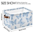 thumbnail image 4 of Yayeee Canvas Storage Basket with Handles for Shelves Fabric Bins Closet Organizer, Blue Butterfly, 4 of 8