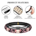 thumbnail image 4 of Balery Cute Axolotl Sakura Blossoms Fundas elásticas antideslizantes para volante, funda protectora universal para hombre y mujer, 15 pulgadas, accesorios para coche., 4 of 6