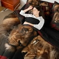 thumbnail image 5 of Homewish 3D Couple Lion Twin Bedding Sets 7-Piece, Valentine's Day Rose Bedding Comforter Set, Romantic Couple Anniversary Reversible Sheet Sets, Ultra Soft Bedroom Decor, 5 of 8