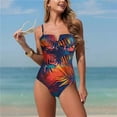 thumbnail image 2 of Qingpeng Womens One Piece Push Up Wrap Front Swimsuit Crosscriss Neck Slimming Swimwear Tummy Control Bathing Suits, 2 of 5