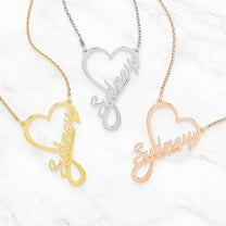 Personalized Planet Script Infinity Heart Name Necklace ,Women's