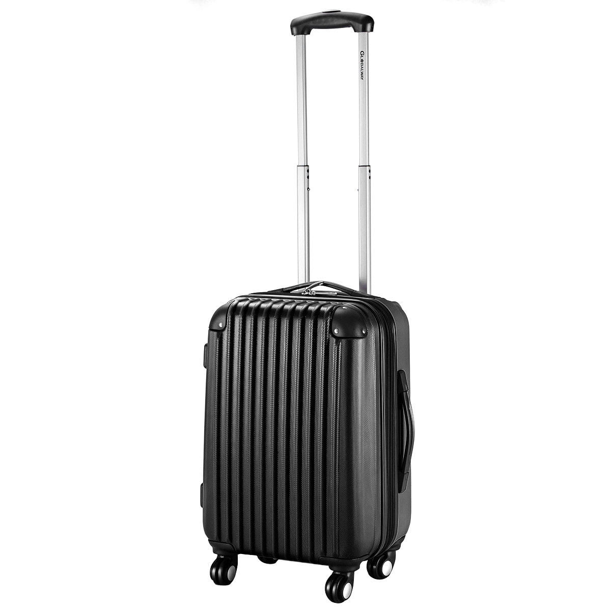 Black 20&quot; Expandable ABS Carry On Luggage Travel Bag Trolley Suitcase | Walmart Canada
