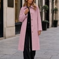 thumbnail image 2 of uublik Womens Long Trench Coat Pink Long Sleeve Classic Overcoat Open Front Cardigan Jacket, 2 of 7