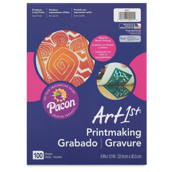 Pacon Art1st Printmaking Paper - 9" x 12", 100 Sheets