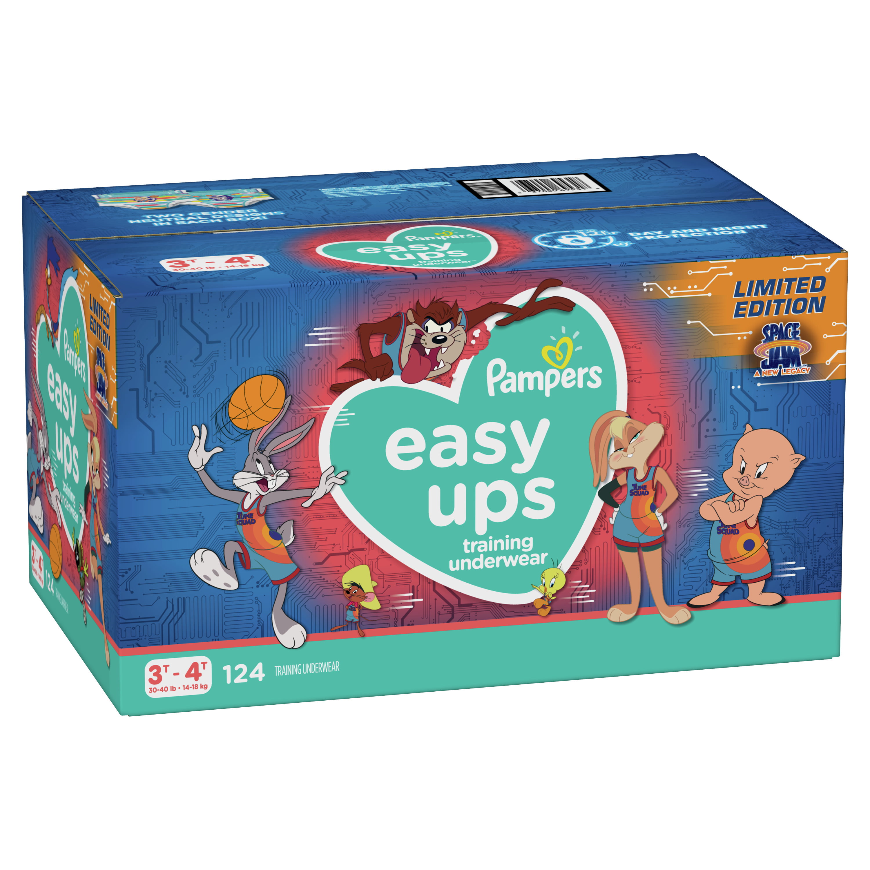 Pampers Easy Ups Unisex Training Underwear, 3T - 4T, 124 Count 