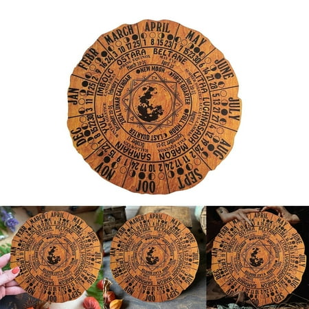

Western Traditional Calendar Wheel Of Year Wooden Sign Full Moon Name Calendar Party Decoration Home Decoration Ornament