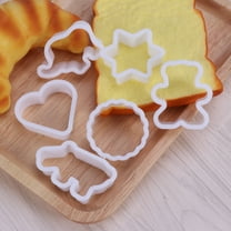 WHAMVOX 6Pcs Cookie Cutter Set Plastic DIY Baking Mold For Christmas Birthday Wedding Party(White)