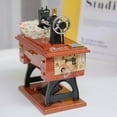 thumbnail image 4 of Fufafayo under $5 Mini Sewing Machine Music Box, Vintage Sewing Machine Music Box, Mini Mechanical Tabletop Decor, Retro Style Wind Up Musical Box with Drawer, Novelty Gift for Collectors, 4 of 7