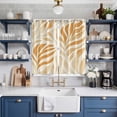 thumbnail image 2 of Orange Beige Abstract Kitchen Curtains 63 Inch Length, Modern Ombre Vintage Art Grommet Top Bedroom Living Room Curtains, Light Filtering Cafe Curtain Drapes 2 Panels Set 84''x63'', 2 of 9