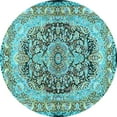 thumbnail image 1 of Ahgly Company Indoor Round Persian Light Blue Traditional Area Rugs, 5' Round, 1 of 4