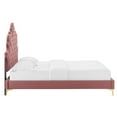 thumbnail image 4 of Platform Bed Frame, Tufted, Rivet Nailhead, King, Pink, Velvet, Bedroom, Modern Contemporary Boutique HB35439, 4 of 12