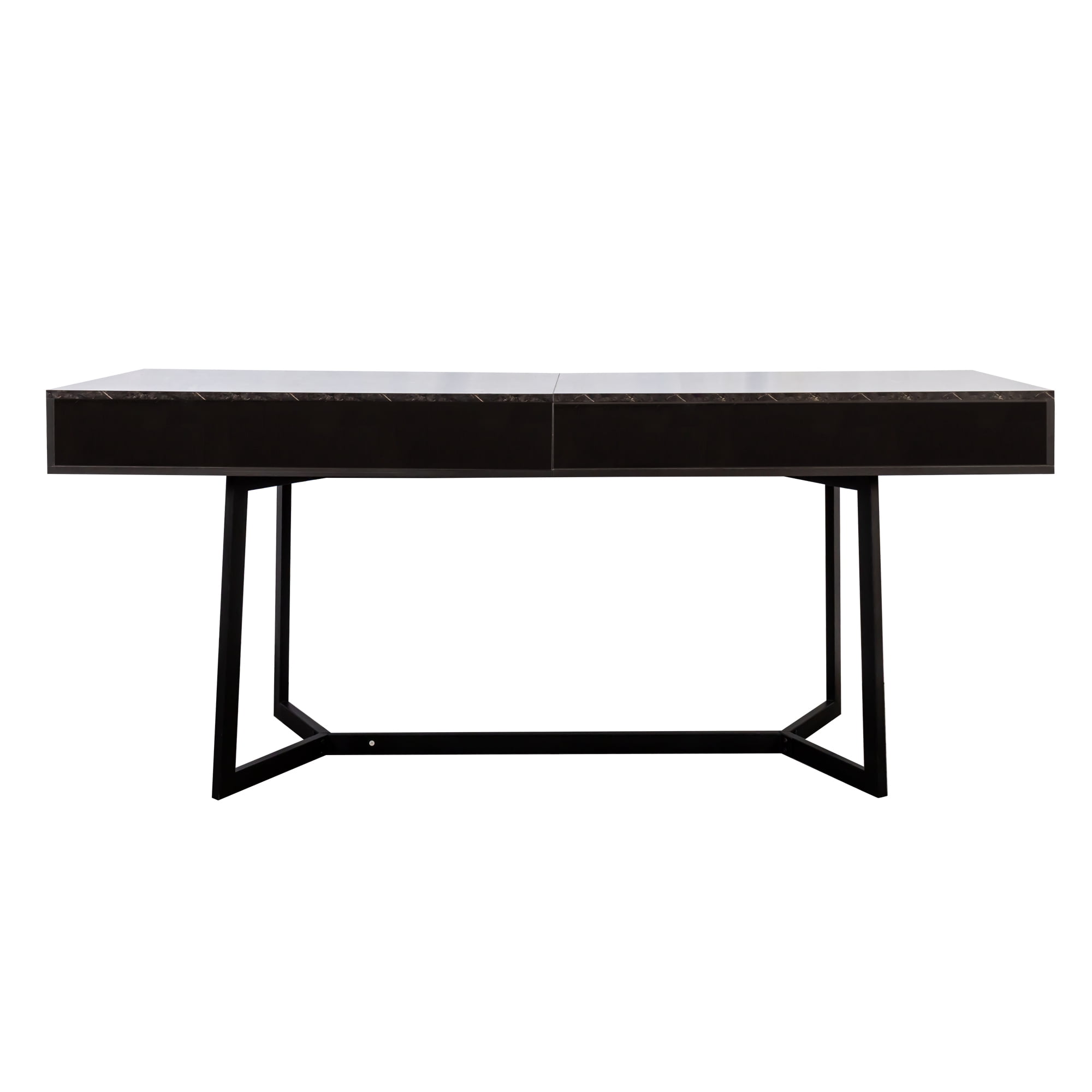 GAKMCIL Executive Computer Desk with 3 Drawers and Y-Shaped Metal Legs - Spacious Work Surface for Home Office, Executive Use & Study Rooms, Durable Black Design (70.86"L x 23.62"W x 29.53"H) (Black)