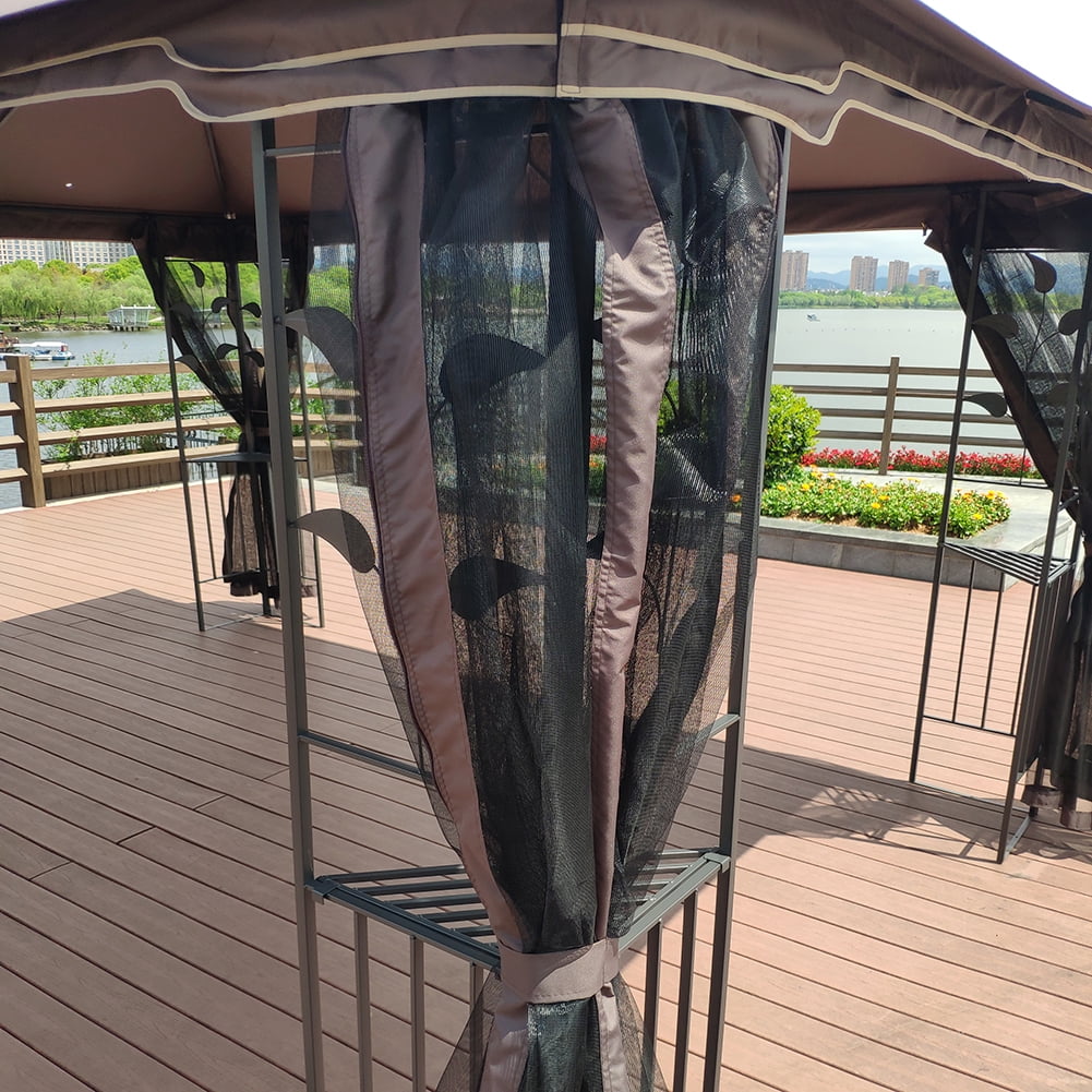 Kadyn 13x10Ft Outdoor Party Tent, Outdoor Patio Gazebo Canopy Tent with Ventilated Double Roof and Mosquito net, Waterproof Tent for Lawn, Brown Top Kadyn 13x10Ft Outdoor Party Tent, Outdoor Patio Gazebo Canopy Tent with Ventilated Double Roof and Mosquito net, Waterproof Tent for Lawn, Brown Top