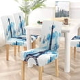 thumbnail image 5 of ZHANZZK Romantic Blue Watercolor Blots and Eiffel Tower Stretch Chair Cover Protector Seat Slipcover for Dining Room Hotel Wedding Party Set of 6, 5 of 6