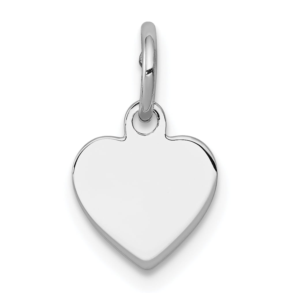 Beautiful Sterling silver 925 sterling SS Rh-plt Engraveable Rectangle Polished Front/Satin Back Disc Charm 