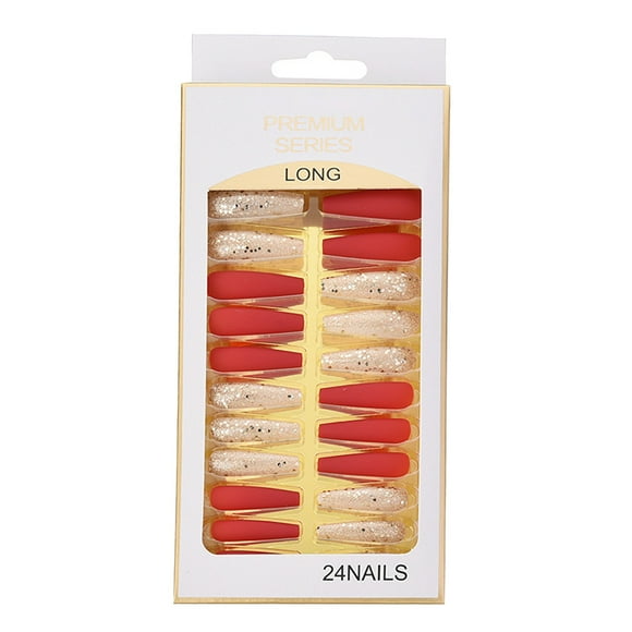 Deals of The Day Clearance! Sanding and Light Therapycan Be Used To Wear Nail Enhancement Pieces 24 Pieces of Removable Patch Can Be Used To Make Long Ballet False Nails Christmas Flash Deals