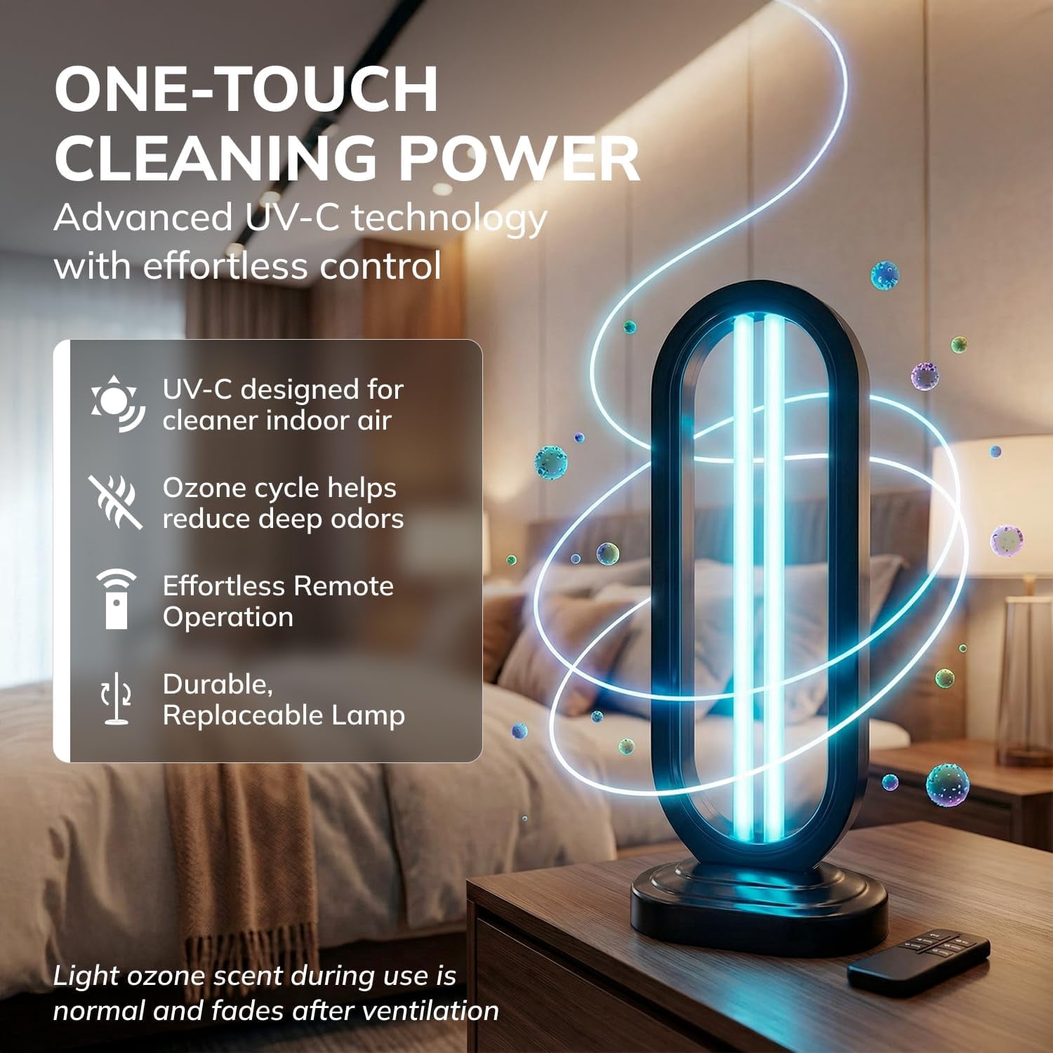 Swissker by Swissklip HaloUV 38W UVC Lamp with Ozone - Professional Odor Restoration & Deodorizer - Remote Control Included - EPA Est. 104616-CHN-1