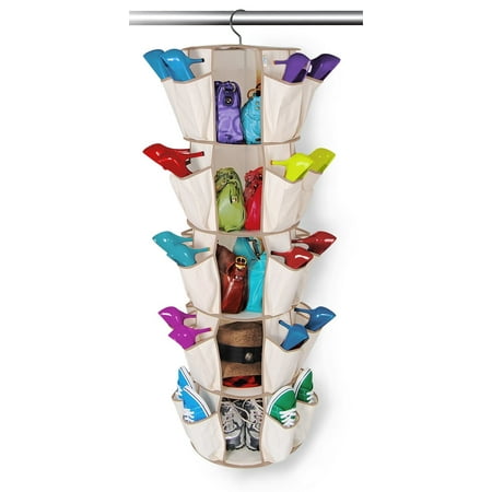 Carousel Cabinet - Pro-Mart DAZZ Smart Carousel Organizer, 5-Tier, Beige, 100% Cotton By PROMART