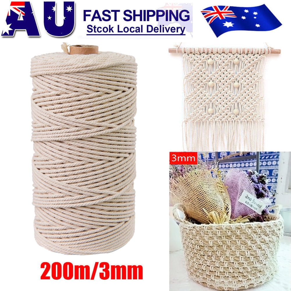 200 Braided Thread Cotton Macrame Cord Wall Hanging Weave Lace Tapestry