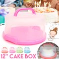 thumbnail image 1 of Portable Round Cake Dome Holder Container Carrier Keeper with Collapsible Handles & Clip Lock, BPA Free, 1 of 6