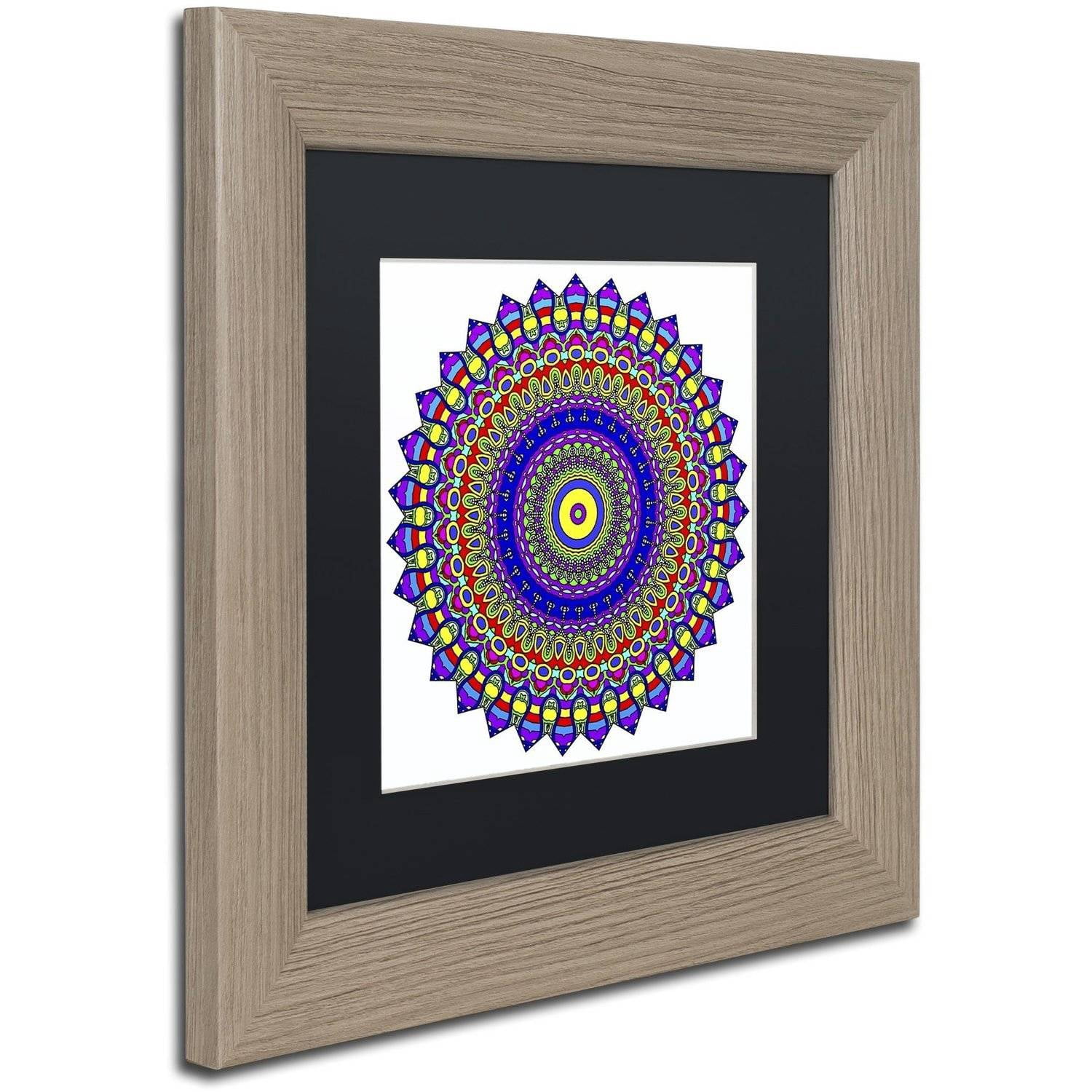 Trademark Fine Art "Nights Mandala in Blue" Canvas Art by Kathy G. Ahrens, Black Matte, Birch Frame