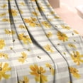thumbnail image 3 of Beige Daisy Flower Yellow Blooms Pattern Blanket,Comfortable Soft Lamb Wool Throw Blanket,All Season,Warm Lightweight Blankets for Sofa Bed Couch Living Room Chair,60"x80", 3 of 4