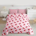 thumbnail image 2 of Homewish Cute Cherry Bedding Comforter Set,Sweet Cherries Fruit Twin Comforter Sets,Pink Red Bedding Set For Girls Kids,Microfiber Bedroom Decor Reversible,2-Piece, 2 of 8
