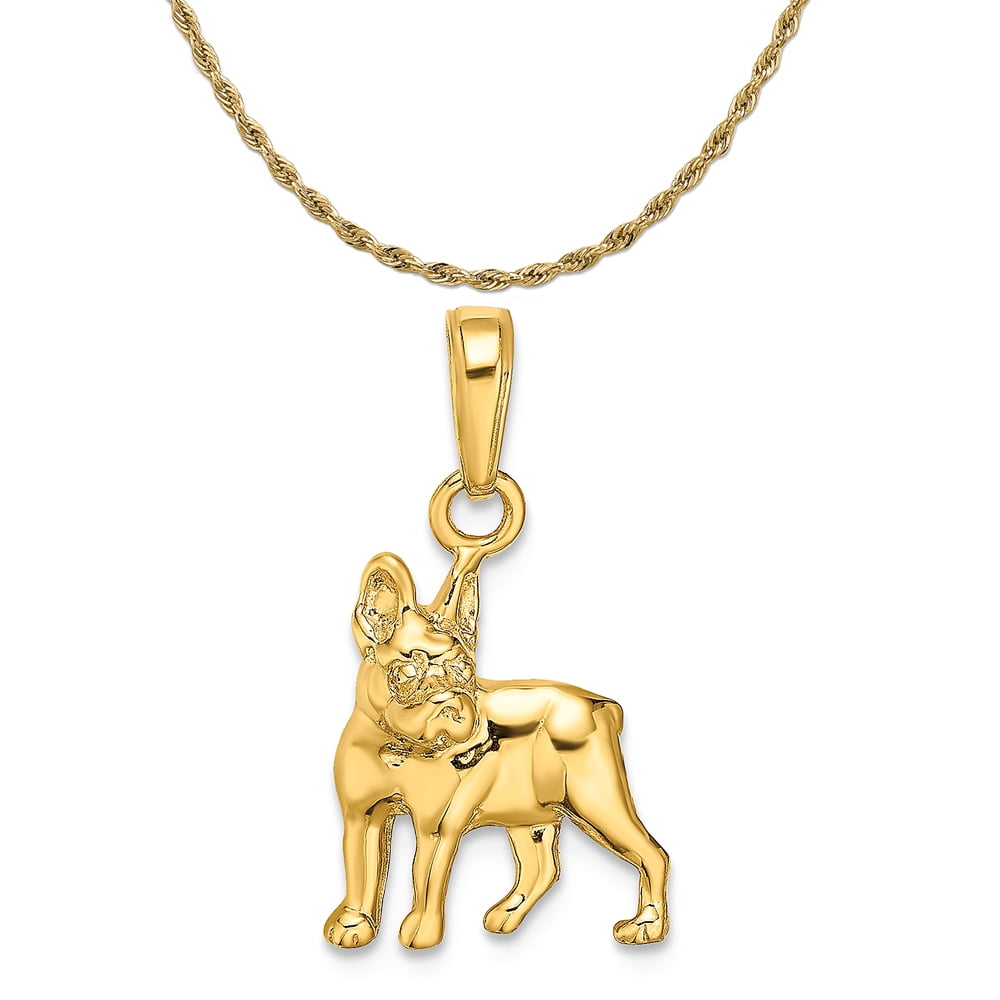 14k Yellow Gold Terrier Dog Pendant 