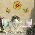 thumbnail image 5 of GRNSHTS Metal Flower and Butterfly Wall Decor, 3PCS Metal Outdoor Wall Art Decor, Metal Fence Art Wall Sculptures for Indoor Outside Garden Patio Wall Decorations, 5 of 6