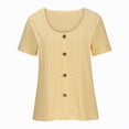 thumbnail image 3 of Kaprioy Women Tops Womens Fashion Summer Short Sleeve Round-Neck Solid Casaul Tops T-shirt, 3 of 5