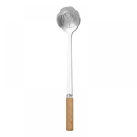

1PC Stainless Steel Spoon Cherry Rose Wooden Handle Scoop Coffee Spoon Christmas Gifts Kitchen Accessories Tableware