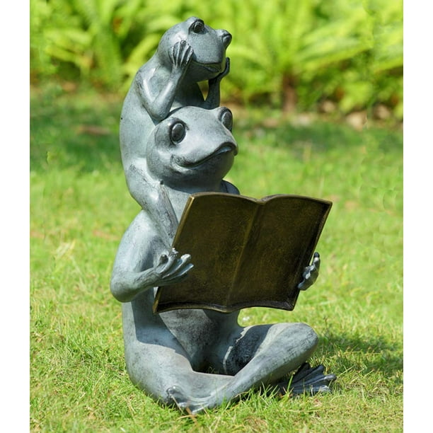 Ebros Gift 18 Tall Aluminum Metal, Metal Frog Garden Statue