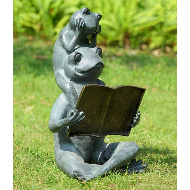 Ebros Gift 18 Tall Aluminum Metal Whimsical Froggy Fable Story Time Frog Pa And Child Garden Statue Family Frogs Patio Pool Pond Lawn Yard Decorative Sculpture Accent Com Ebros Gift 18 Tall Aluminum Metal, Metal Frog Garden Statue