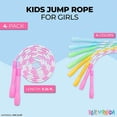 thumbnail image 2 of 4 Pack Beaded Jump Rope for Kids – Starter Skipping Rope for Fitness Girls Exercise Workouts (4 Colors, 9.2 Feet), 2 of 7