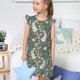 thumbnail image 4 of Fotbe Retro Bunny Floral Vestido de Dormir para Niñas de 3 a 10 Años, Mangas Cortas, Estilo Princesa, Pijama Camisón con Mangas Voladas-Small, 4 of 6