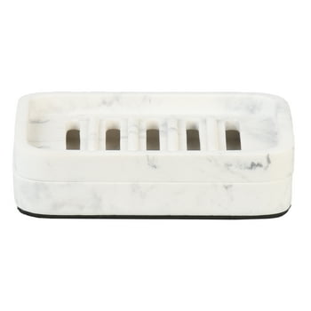 Better Homes & Gardens Faux Marble Magnetic Soap Dish White