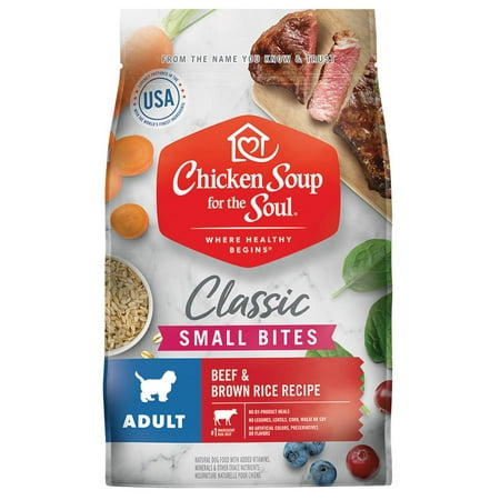 Chicken Soup for the Soul Beef & Brown Rice Flavor Dry Dog Food for Adult, 4.5 lb. Bag