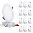 thumbnail image 1 of TORCHSTAR Basic Series 12-Pack 6 Inch Ultra-Thin LED Recessed Lighting with Junction Box, Aluminum, 3000K Warm White, 5%-100% Dimmable Slim Recessed Downlight, 12W 1000LM, ETL and Energy Star, 1 of 4