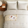 thumbnail image 4 of Juego de edredón CozyLux Beige Queen Size, 3 piezas, microfibra, 4 of 7