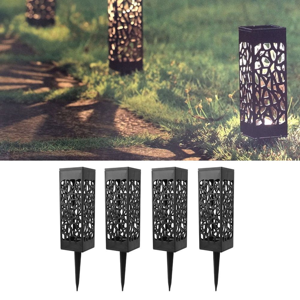 Outdoor Solar Lawn Lights 4-Pack Waterproof LED Spike Lamps For Garden Pathway