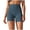 A-Blue, variant on Lovskoo Workout Biker Shorts Women Solid Color High Waisted Tummy Control Nylon Booty Athletic Shorts for Yoga Dance Black